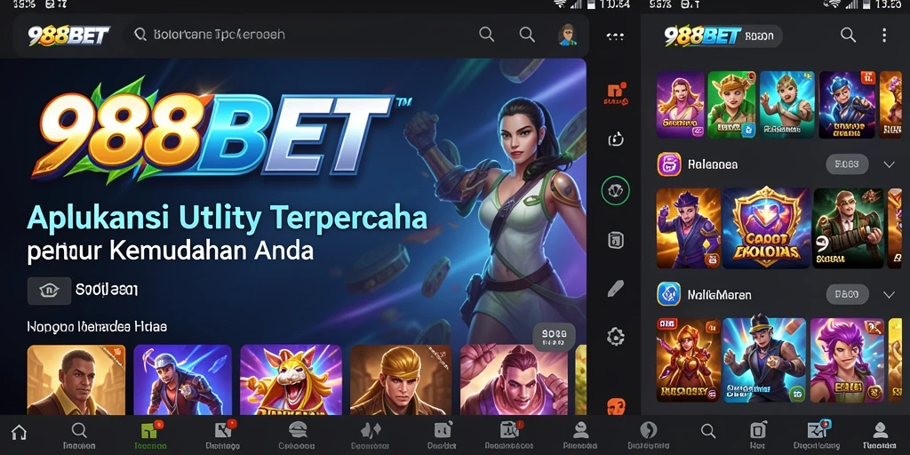Tampilan utama 988BET yang modern dan intuitif.