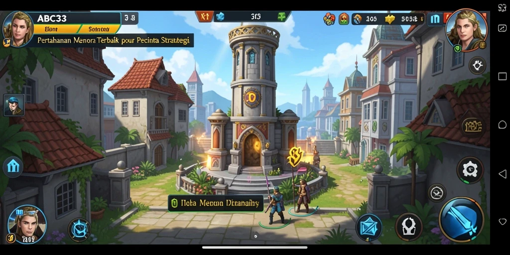 Tampilan gameplay strategis dari ABC33 dengan menara yang siap bertahan.