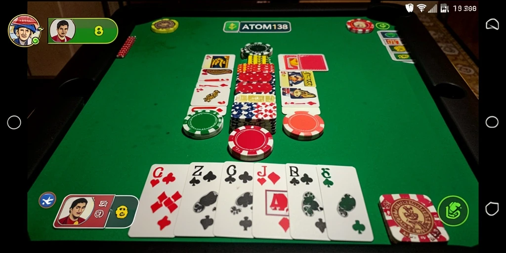 Screenshot ATOM138 menampilkan gameplay Gaple yang menarik dan interaktif.
