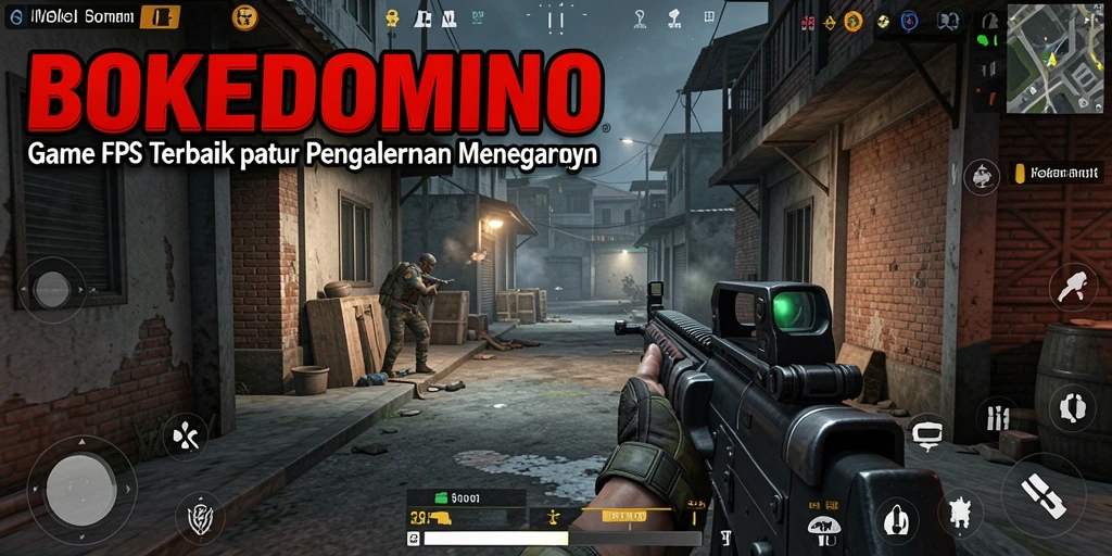 Screenshot utama BOKEDOMINO menampilkan aksi perang yang mendebarkan.