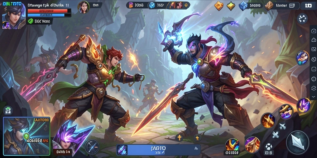 Screenshot DBLTOTO menampilkan pertempuran seru di arena MOBA.