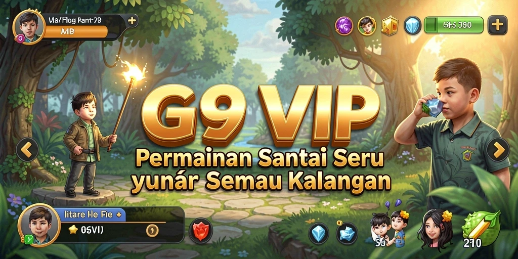 Tampilan utama gameplay G9VIP yang seru dan penuh warna.