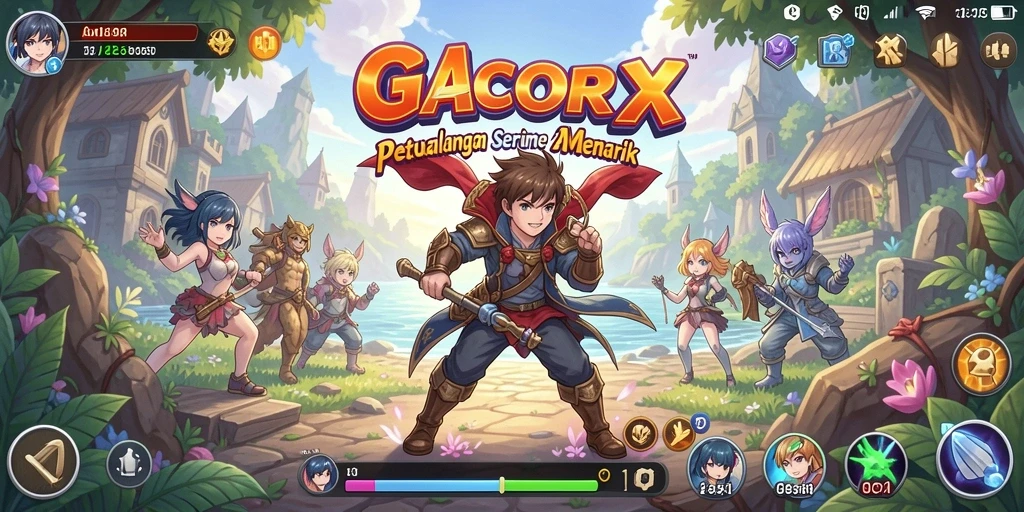 Tangkapan layar GACORX menampilkan pertarungan karakter anime yang epik.
