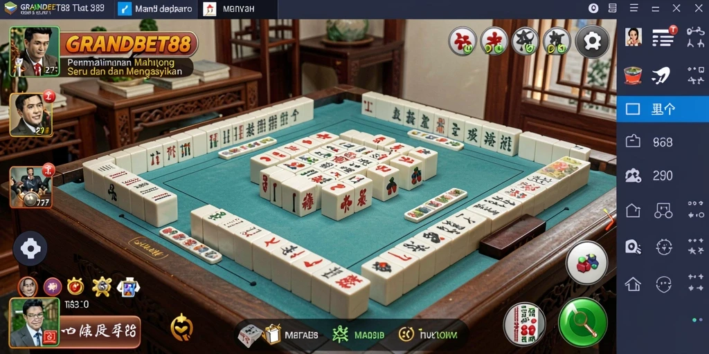 Tampilan gameplay seru di GRANDBET88 saat bermain Mahjong.
