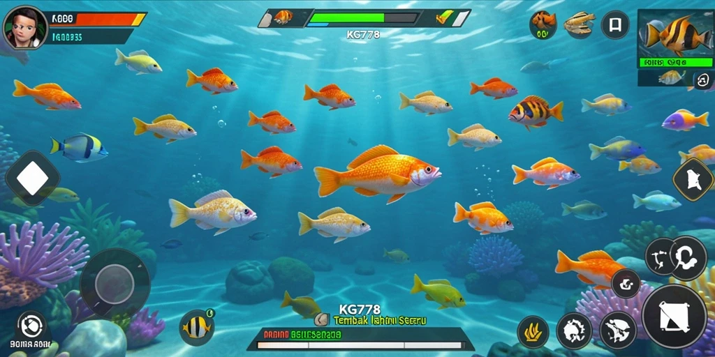 Gameplay KG778 dengan serunya menembak ikan.