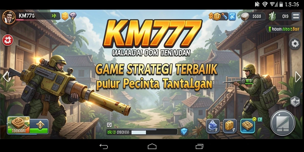 Screenshot gameplay KM777 menampilkan aksi strategi mendebarkan dan taktis.