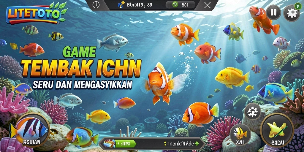 Tampilan gameplay LITETOTO yang menegangkan saat memburu ikan.