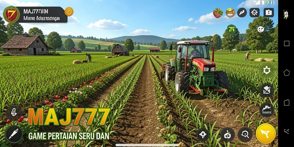 Tampilan gameplay menarik dalam <strong>MAJ777</strong> saat bertani dan mengelola kebun.