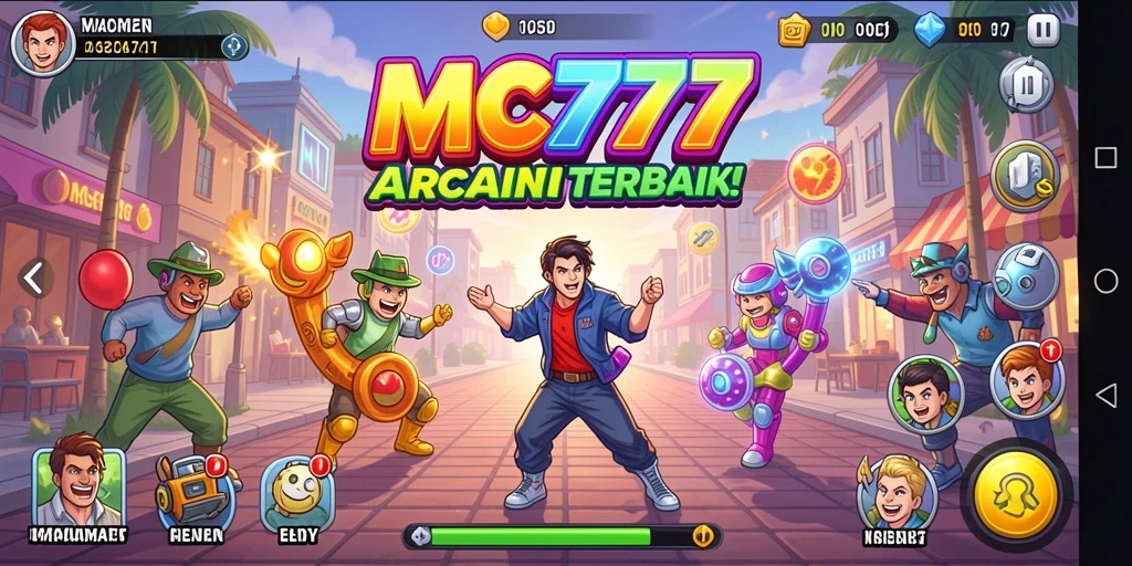 Tangkapan layar MC777 menampilkan aksi seru gameplay arcade.