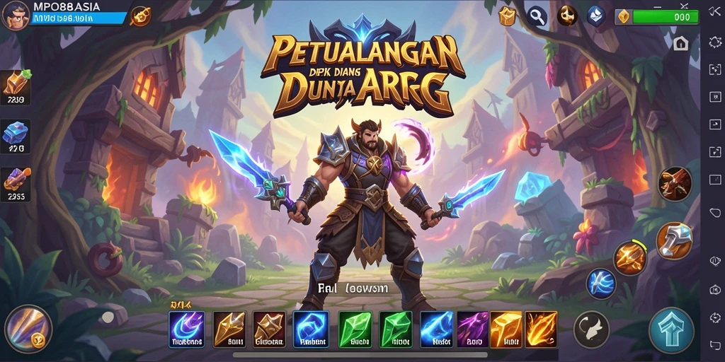 Screenshot gameplay MPO88ASIA menunjukkan aksi tempur yang mendebarkan di dunia ARPG.