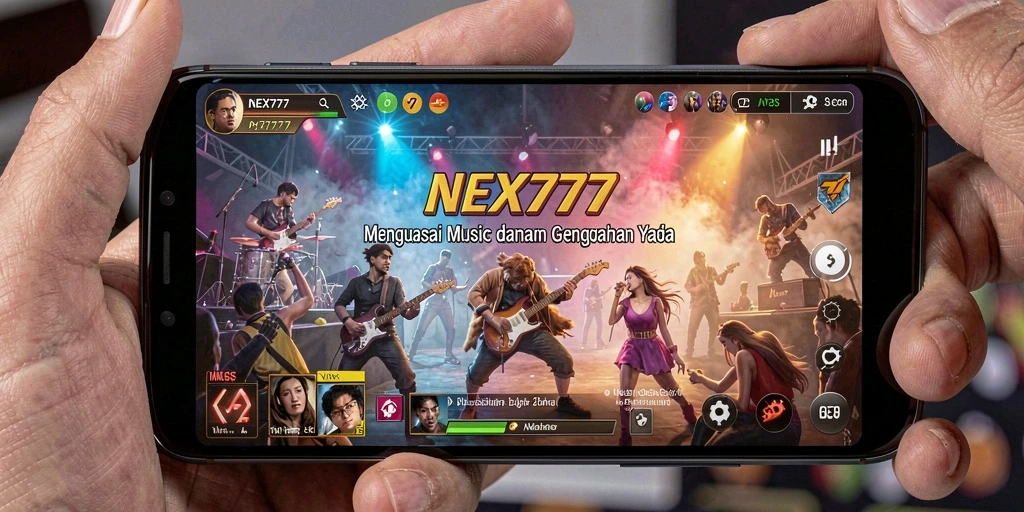 Screenshot NEX777 menampilkan gameplay musik yang menarik dan interaktif.
