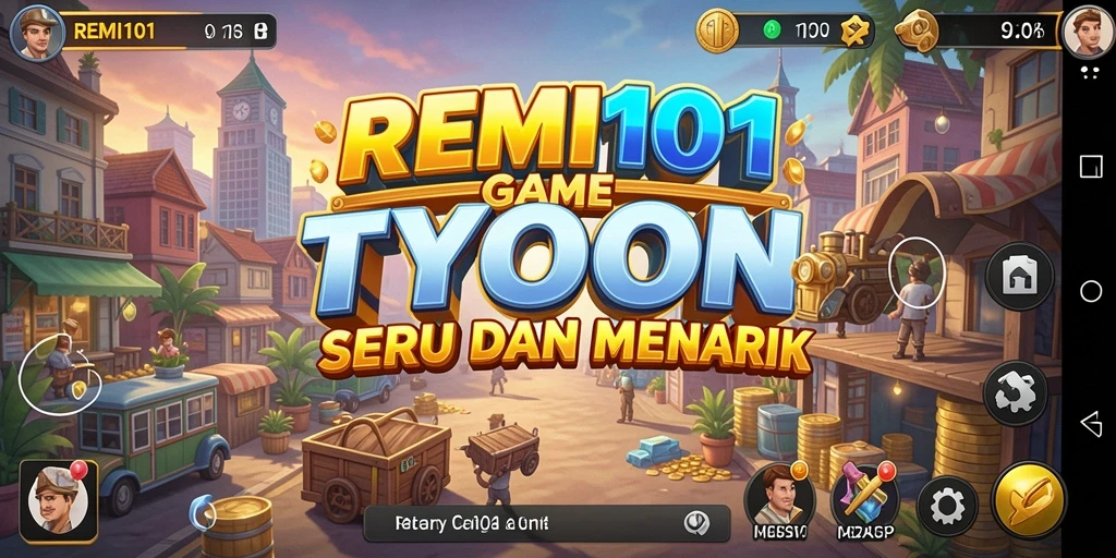 Tangkapan layar gameplay REMI101 yang menampilkan manajemen bisnis Tycoon.