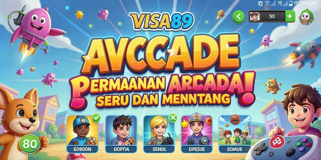 Screenshot utama VISA89 menampilkan aksi seru dalam permainan arcade.